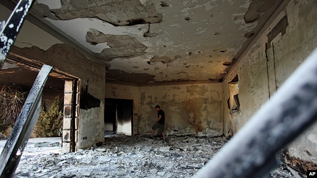 Ruins of the U.S. consulate in Benghazi, Libya, 10.2.2012.