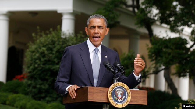 Tổng thống Obama phát biểu tại Tòa Bạch Ốc, ngày 21/7/2014.