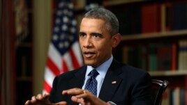 Tổng thống Hoa Kỳ Barack Obama trong cuộc phỏng vấn với hãng tin Reuters tại Washington, ngày 2/3/2015. Nhà lãnh đạo Mỹ cho rằng Iran phải đồng ý đóng băng chương trình hạt nhân trong vòng ít nhất là 10 năm thì một hiệp định thành công mới có thể đạt được.