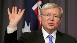 Nhà cựu lãnh đạo Australia Kevin Rudd, đã tuyên thệ nhậm chức Thủ Tướng Úc, 3 năm sau khi ông bị bà Julia Gillard lật đổ.