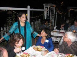 Samina Sundas mingles with guests at a recent gathering she hosted.