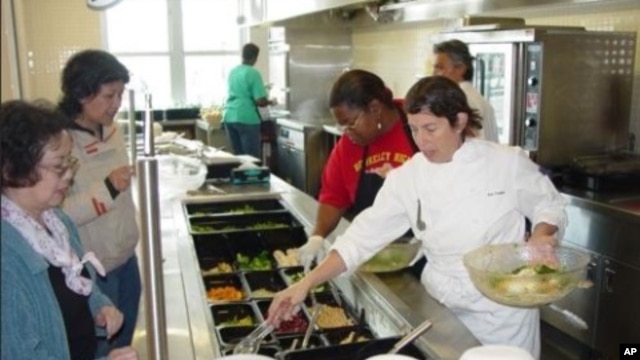 Known as the Renegade Lunch Lady, Chef Ann Cooper arranged the student chef competition.