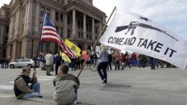 Gun rights supporters gather at a Guns Across America rally at the Texas state capitol, January 19, 2013, in Austin, Texas. 