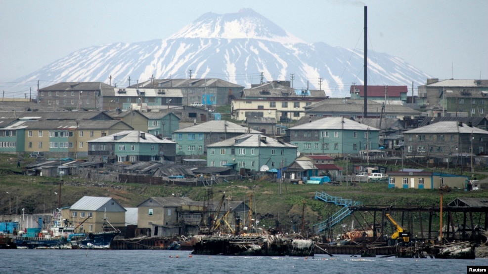 FILE - Kunashiri Island, one of four islands known as the Southern Kurils in Russia and Northern Territories in Japan