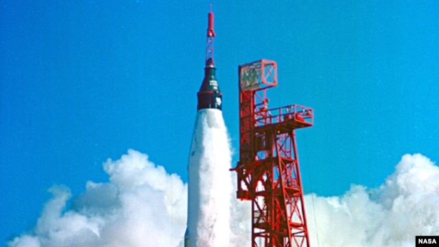 The Friendship 7 carries Astronaut John Clenn into orbit.
