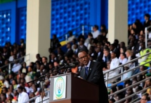 Rwandan President Paul Kagame delivers a speech in Kigali, during the commemoration of the 20th anniversary of the Rwandan genocide, April 7, 2014.
