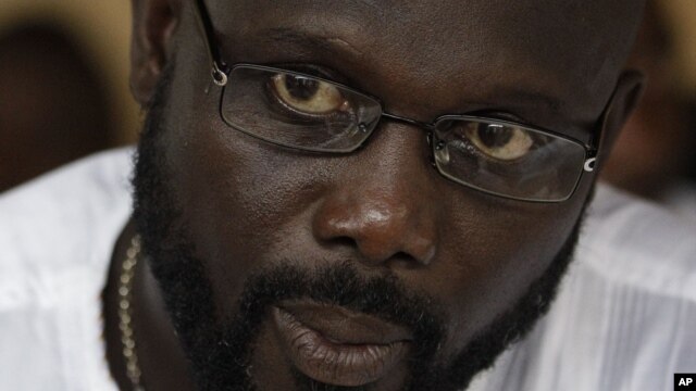 George Weah in Monrovia, Liberia, Nov. 5, 2011.