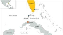 Bản đồ chặng đường bơi Havana-Florida của bà Diana Nyad