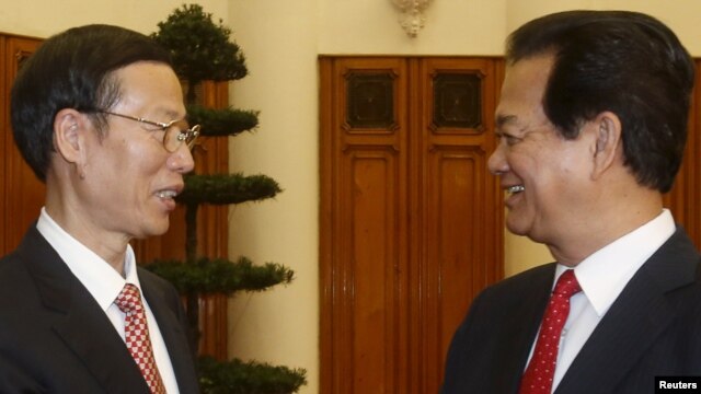 Thủ tướng Việt Nam Nguyễn Tấn Dũng đón tiếp Phó Thủ tướng Trung Quốc Trương Cao Lệ.