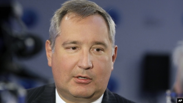 Dmitry Rogozin speaks to the media at a Global Policy Forum in Russia old city Yaroslavl, Russia, Sept. 7, 2011. 