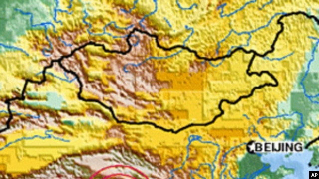 Map of Tibet earthquake, 14 Apr 2010