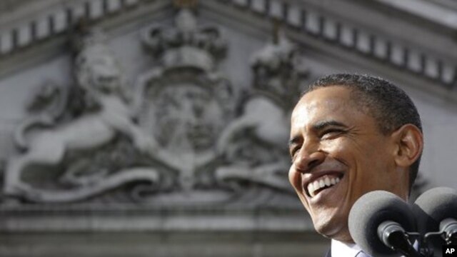 U.S. President Barack Obama speaks at College Green in Dublin, Ireland, Monday, May 23, 2011