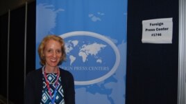 Susan Stevenson is the director of the State Department's Foreign Press Center at the Republican National Convention, Tampa, Florida, August 28, 2012. (J. Featherly/VOA)