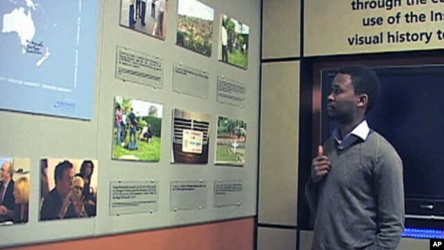 Yves Kamuromsi - only 13 when the Rwandan genocide occurred - now heads the documentation center at the Kigali Genocide Memorial Center in Rwanda, and said sharing the experience with other survivors helps everyone, November 2011.