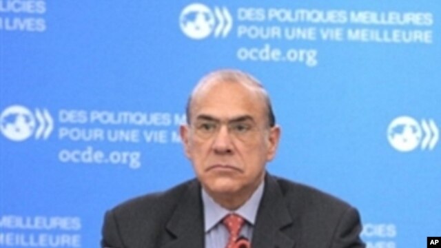OECD Secretary General Angel Gurria listens on November 17, 2010 at the start of a OECD Working Party on Small and Medium-sized Enterprises and Entrepreneurship (WPSMEE) at the OECD headquarters in Paris.