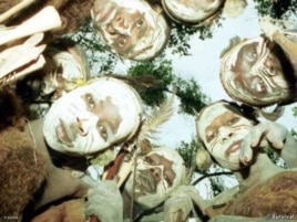 Ogiek warriors gather in a forest in western Kenya