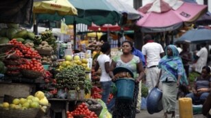 A food market in Lagos, Nigeria.