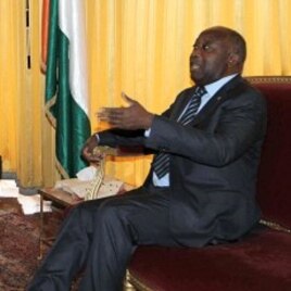 Ivory Coast leader Laurent Gbagbo at the presidential palace in Abidjan, Dec 30 2010.