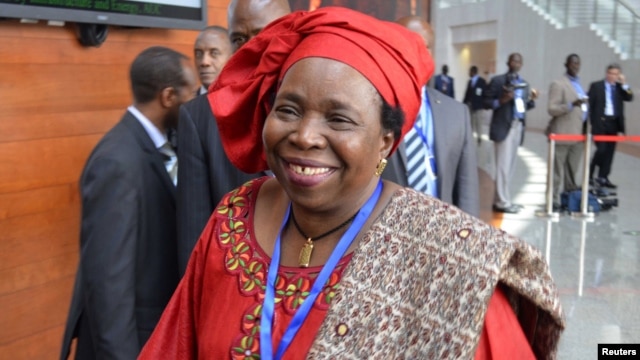 South African diplomat and doctor Nkosazana Dlamini-Zuma arrives at the leaders meeting at the African Union (AU) in Ethiopia's capital Addis Ababa, July 16, 2012.