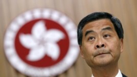 Hong Kong Chief Executive Leung Chun-ying attends a news conference at the government headquarters in Hong Kong, September 7, 2012.
