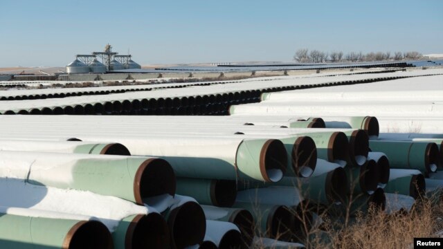 Depo sa cevima za planirani naftovod Kistoun XL u Gaskojnu u Severnoj Dakoti. 