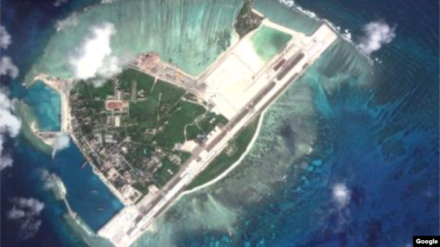 Ảnh vệ tinh cho thấy các công trình xây dựng gần đây của Trung Quốc trên đảo Phú Lâm.