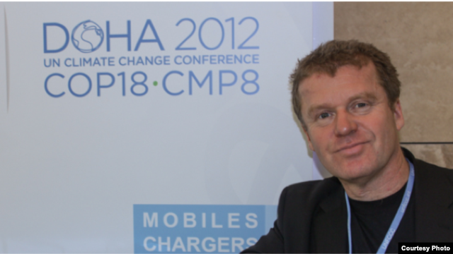 Dan Morrell, president and CEO of CHANT, at the UN Climate Change Conference in Doha. (Photo by Spenser Style)