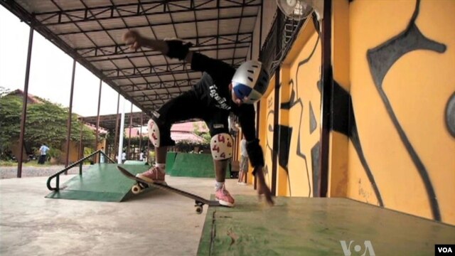 A group is using the sport of skateboarding to help at-risk children in Cambodia