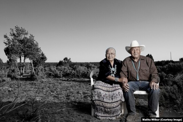 Ray, 82, and Fannie, 83, have been married for 65 years. They only speak Dine. (Photo by Matika Wilbur)