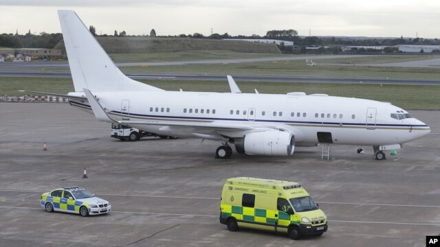 An ambulance carrying injured Pakistani teenager Malala Yousufzai leaves Birmingham airport, England on Oct. 15, 2012. 