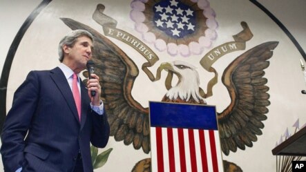 အေမရိကန္ႏုိင္ငံျခားေရးဝန္ႀကီး John Kerry။