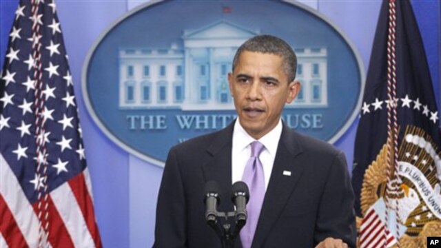 President Barack Obama makes a statement to reporters about the suspicious packages found on U.S. bound planes, 29 Oct 2010