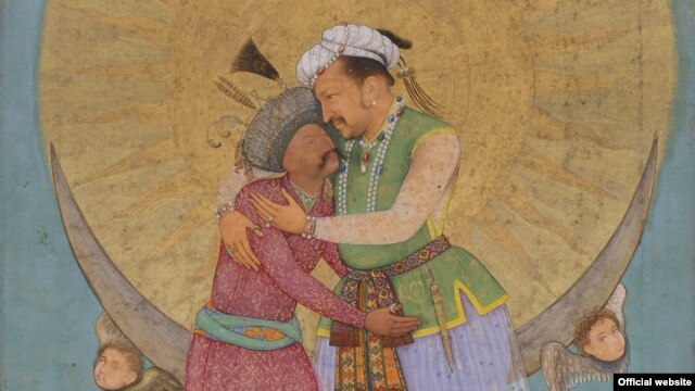 Detail from an allegorical representation of Emperor Jahangir and Shah 'Abbas of Persia' (Courtesy of Arthur M. Sackler Gallery)