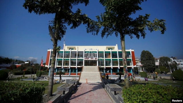 City hall venue for the 18th South Asian Association for Regional Cooperation (SAARC) summit, Kathmandu, Nov. 10, 2014.
