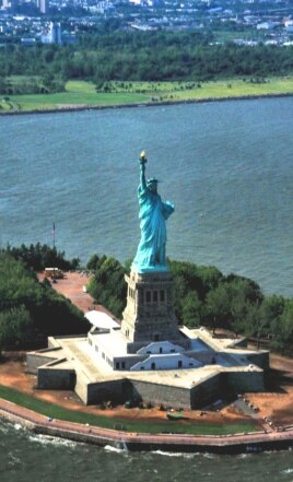 The Statue of Liberty from the air