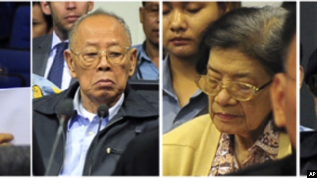 Combination photo shows four former Khmer Rouge leaders during their trial at the Extraordinary Chambers in the Courts of Cambodia on the outskirts of Phnom Penh, June 27, 2011.