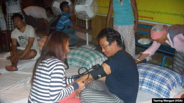 Tibetan Youth Congress executive members on a hunger strike protest