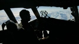 U.S. Air Force Captain takes off from a sea ice airfield at McMurdo Station in Antarctica, U.S. following a "Operation Deep Freeze" mission to the weather station, which is crucial to the study of climate change and other global environmental is