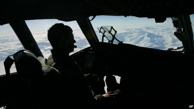 U.S. Air Force Captain takes off from a sea ice airfield at McMurdo Station in Antarctica, U.S. following a "Operation Deep Freeze" mission to the weather station, which is crucial to the study of climate change and other global environmental is