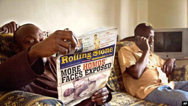 Tabloid newspapers in Uganda have targeted gays - even calling for their murder - as seen in this still from Call Me Kuchu.