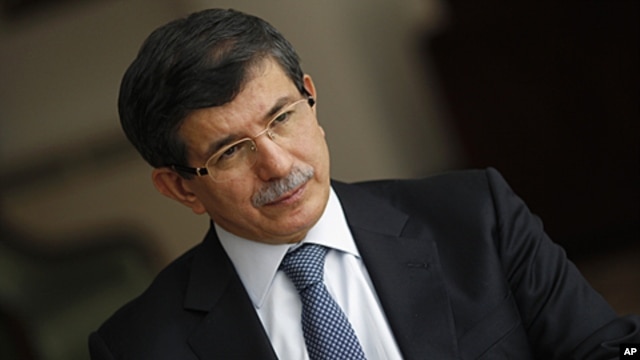 Turkey's Foreign Minister Ahmet Davutoglu in Ankara, February 8, 2012 (file photo).