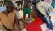 A child from the Central African Republic receives a measles vaccine in a refugee camp set up by the UNHCR in Nangungue, eastern Cameroon, April 12, 2013.