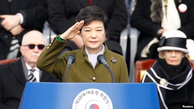 Bà Park Geun-hye trở thành nữ tổng thống đầu tiên của Nam Triều Tiên, ngày 25/2/2013. 