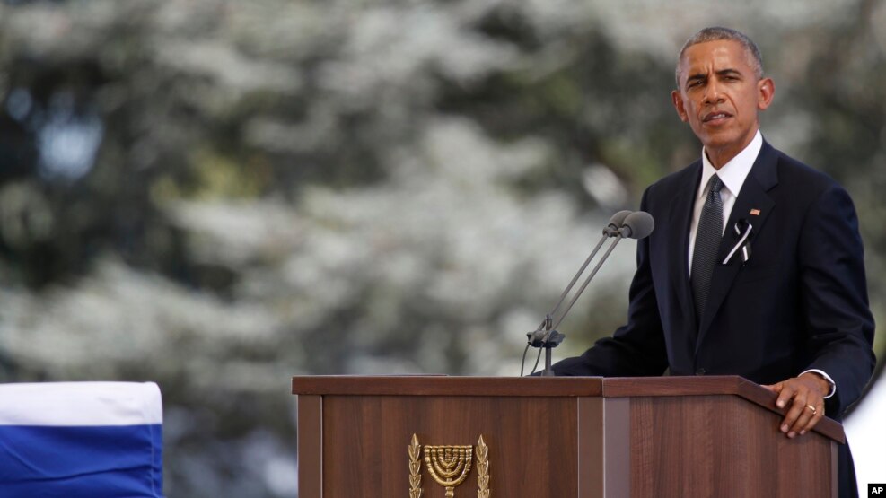 Presidenti Obama në ceremoninë e varrimit të Shimon Peresit