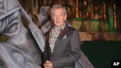 Актер сэр Иэн Маккеллен на премьере фильма «Хоббит: битва пяти воинств»