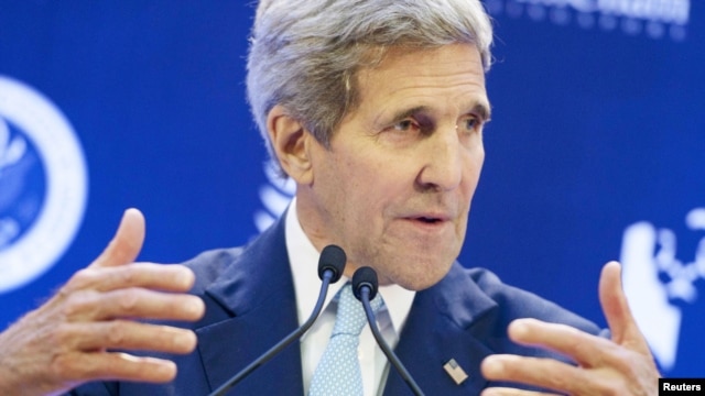 Ngoại trưởng Mỹ John Kerry phát biểu tại trường Đại học ở Singapore, ngày 4/8/2015.