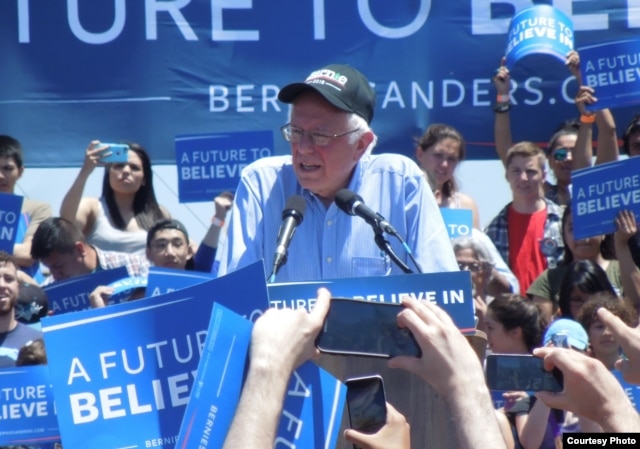 Ứng viên tổng thống Bernie Sanders vận động tranh cử ở San Jose, California (ảnh Bùi Văn Phú)