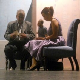 In the play, "Return to Haifa" Said and Safia, played by Ghanam Ghanam and Raeda Taha, return to the home they fled in the 1948 Arab-Israeli war to find the son they abandoned raised Jewish, and an Israeli soldier.