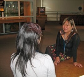 Social worker Leah Esguerra has met with 250 people in just over a year. Thirty-five found temporary housing and 15 found a permanent place to live.