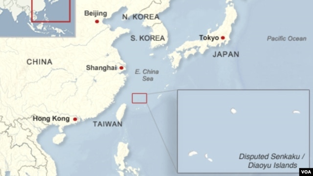 Locator map of the disputed Senkaku/Diaoyu Islands
